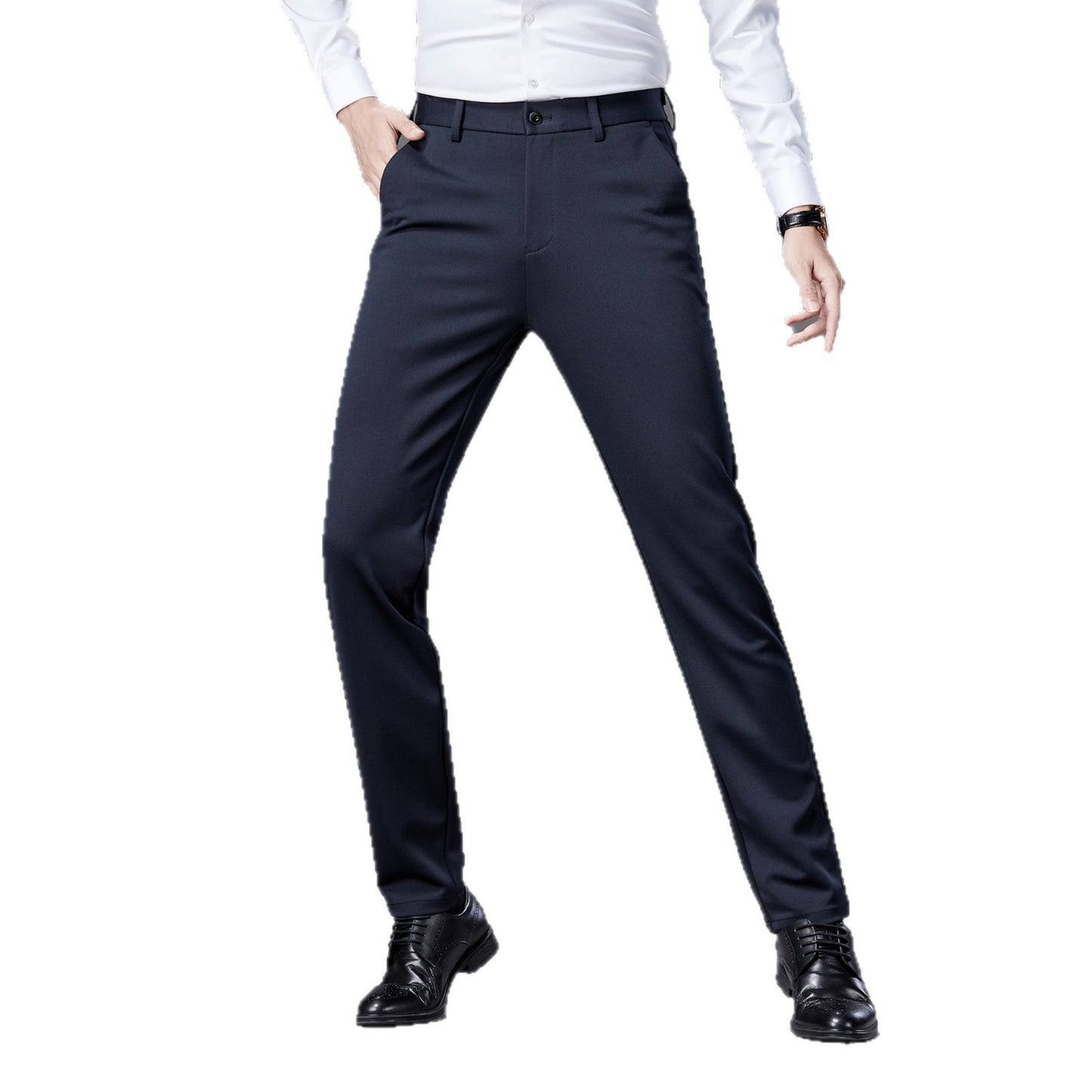 Pantalon droit pour homme, style business casual