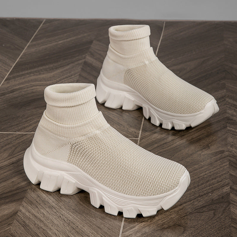 Bottes de sport montantes décontractées en tricot