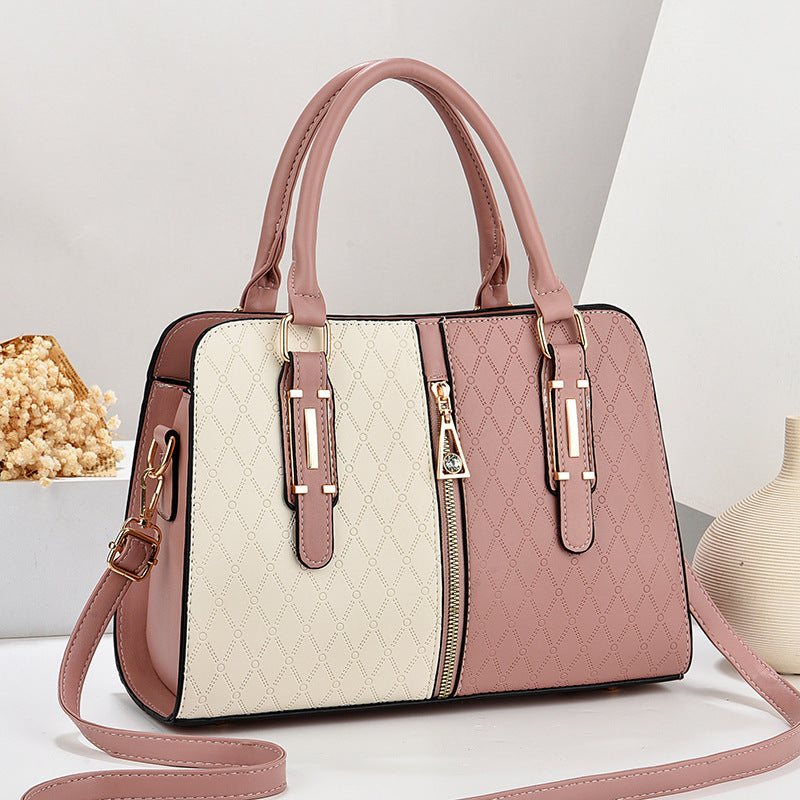 Sac bandoulière en PU pour femmes avec design contrasté