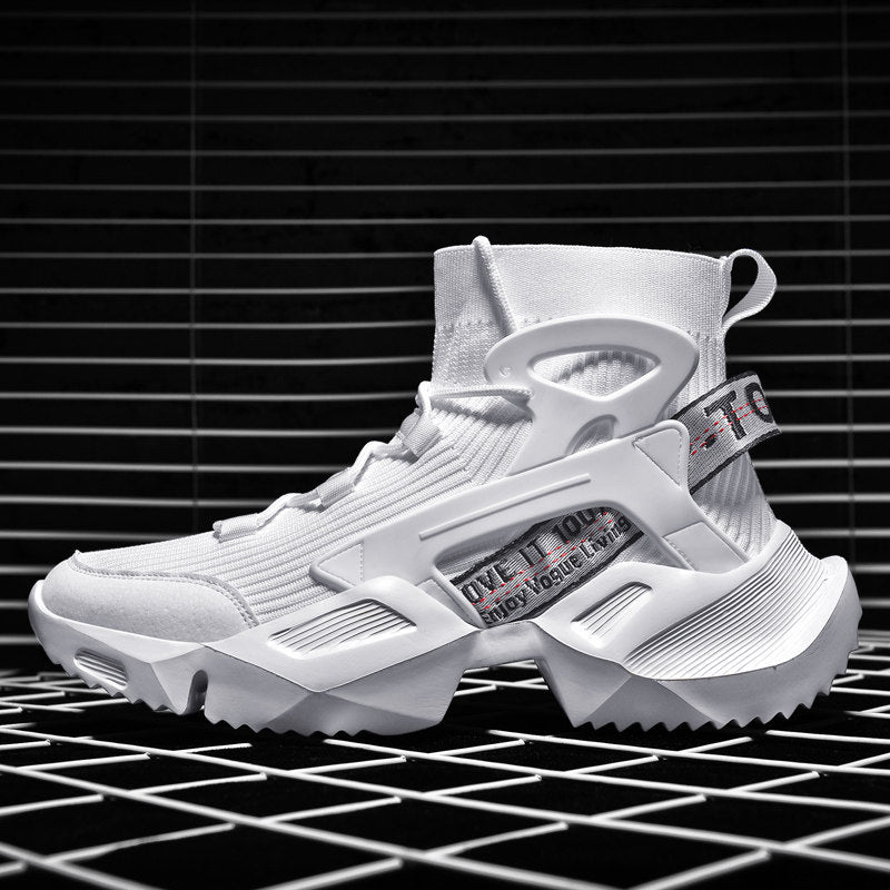 Chaussures montantes décontractées pour hommes avec semelle épaisse