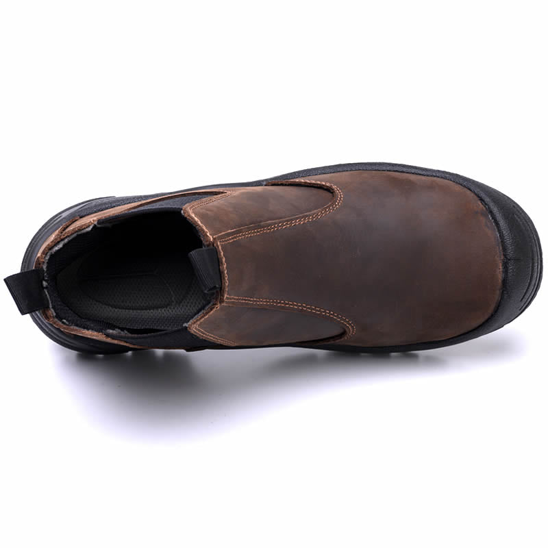 Bottes de sécurité pour hommes, en cuir de vachette anti-écrasement et anti-perforation