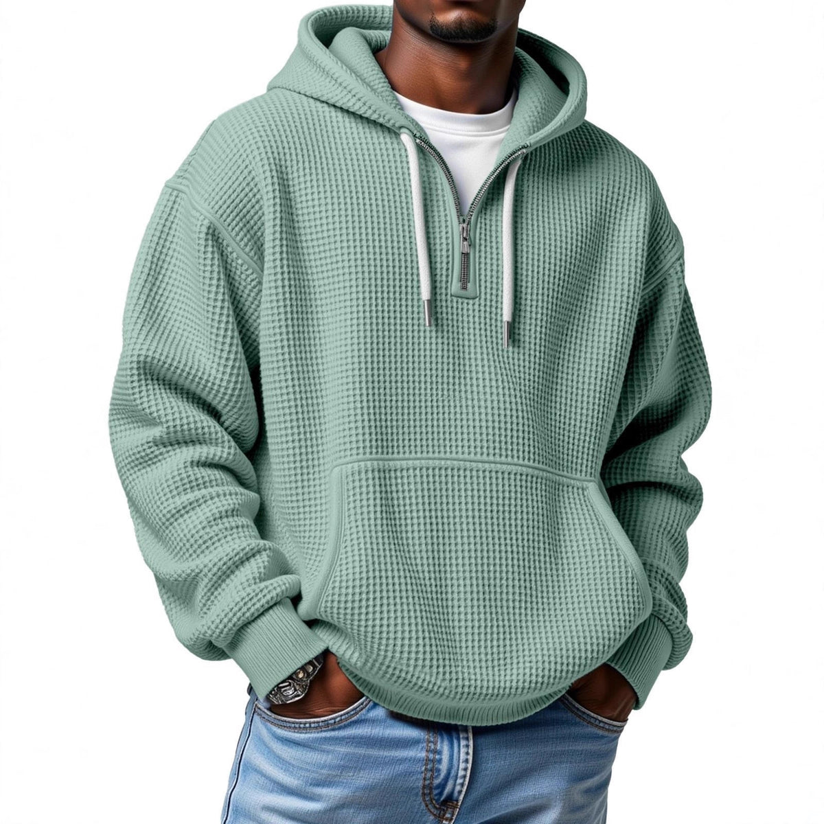 Sweat à capuche gaufré pour homme