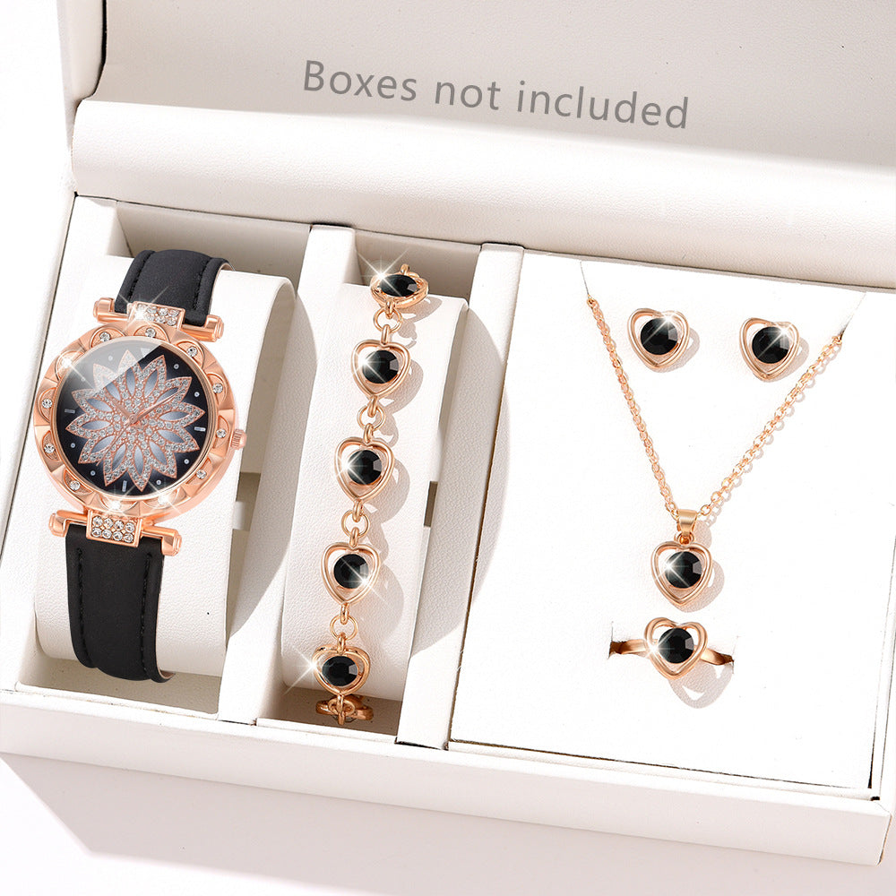 Montre pour femmes à la mode Ensemble Montre-bracelet décontractée à quartz