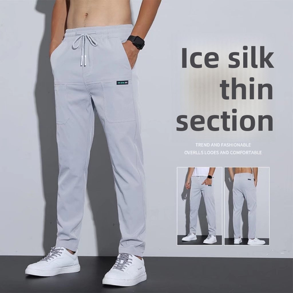 Pantalon Décontracté en Soie Glacée