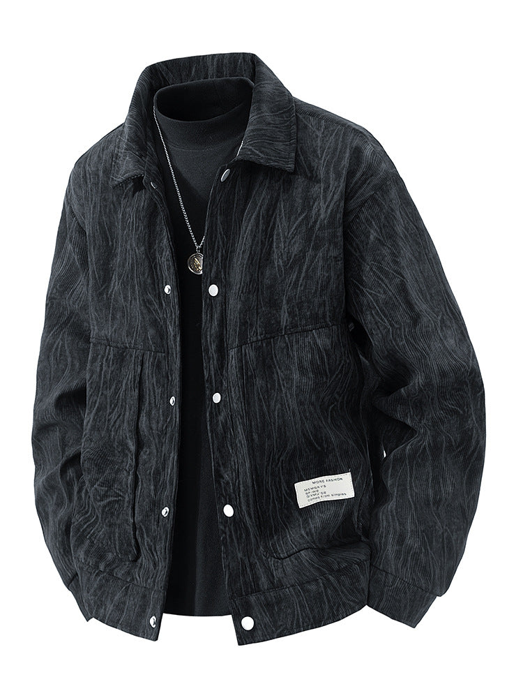 Veste en velours côtelé pour homme avec motif teint