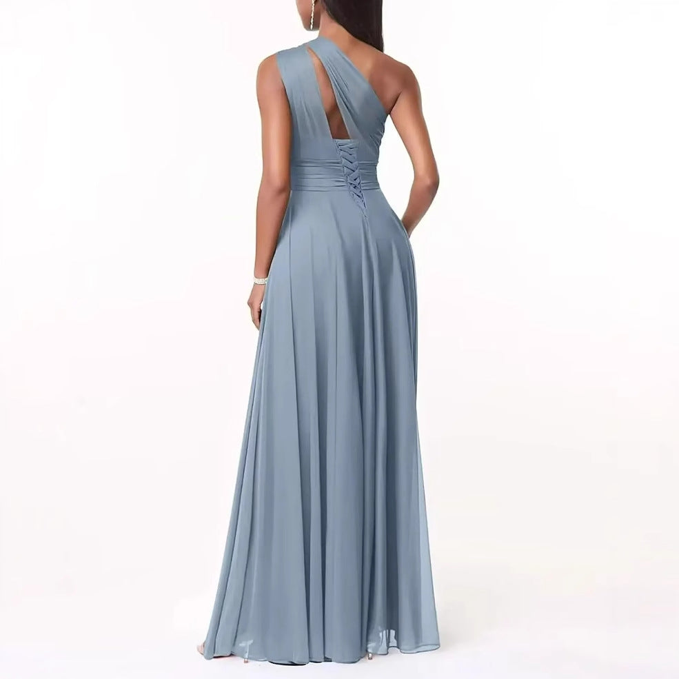 Robe de soirée en chiffon à une épaule