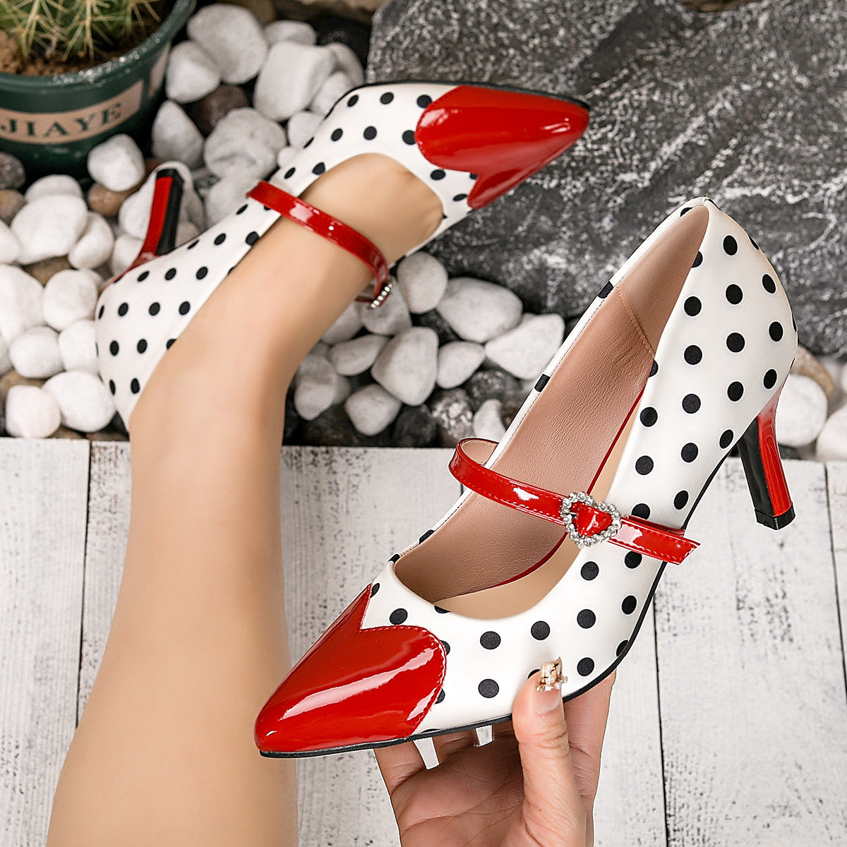 Escarpins à enfiler pour femmes, color block