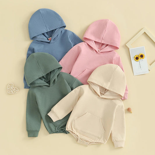Combinaison à capuche pour bébé en coton doux