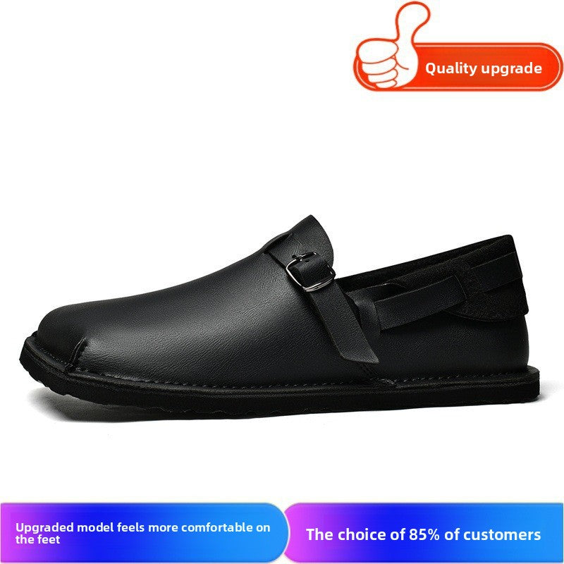 Mocassins en cuir retro decontractes pour hommes