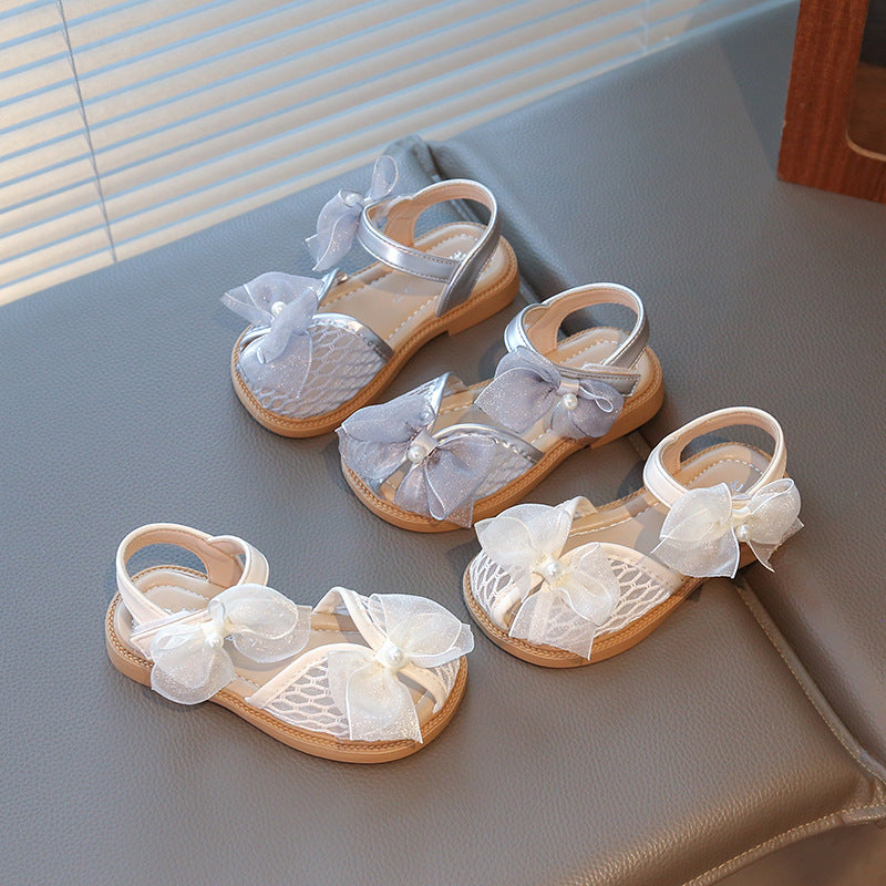 Sandales à nœud pour filles, semelle souple
