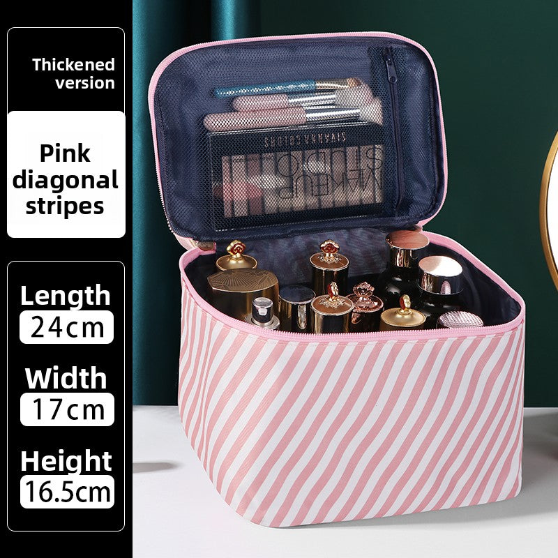 Nouvellement amélioré sac cosmétique extra-large portable 2021 nouveau produit de soins de la peau sac de cosmétiques voyage sac en tissu imperméable renforcé pour femmes