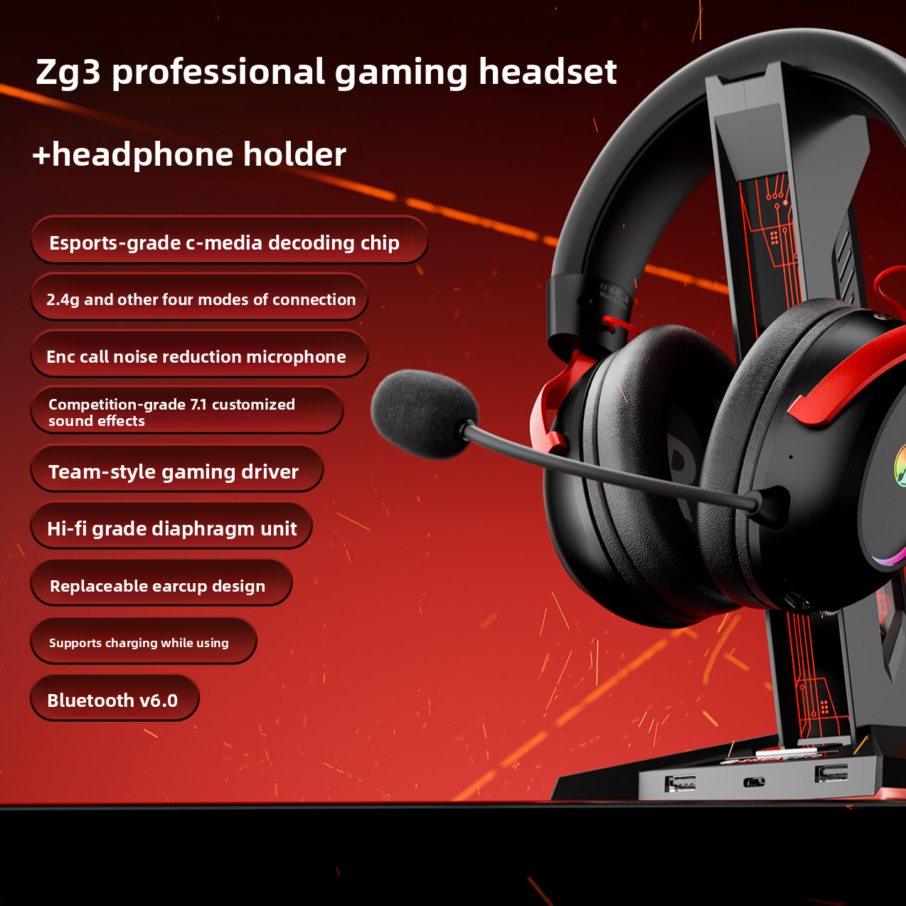 Casque de jeu Zg3 E-Sports