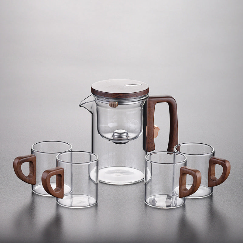 Théière en verre à séparation magnétique