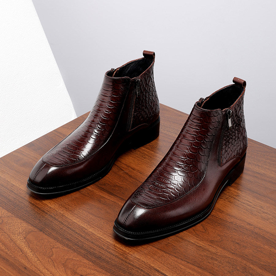 Chaussures montantes en cuir de haute qualite pour hommes