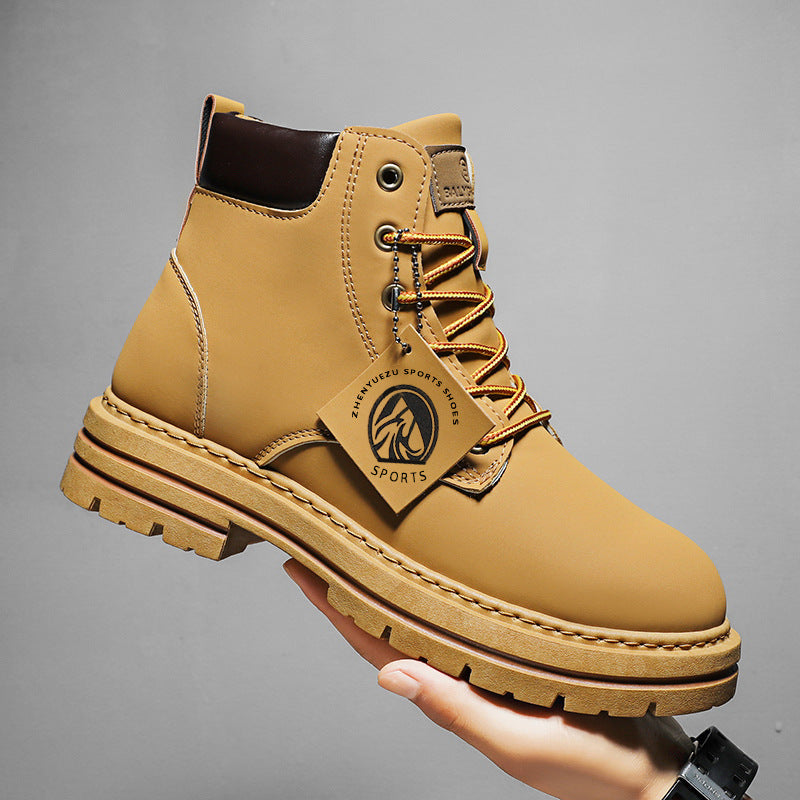 Bottes en cuir pour hommes décontractées et étanches