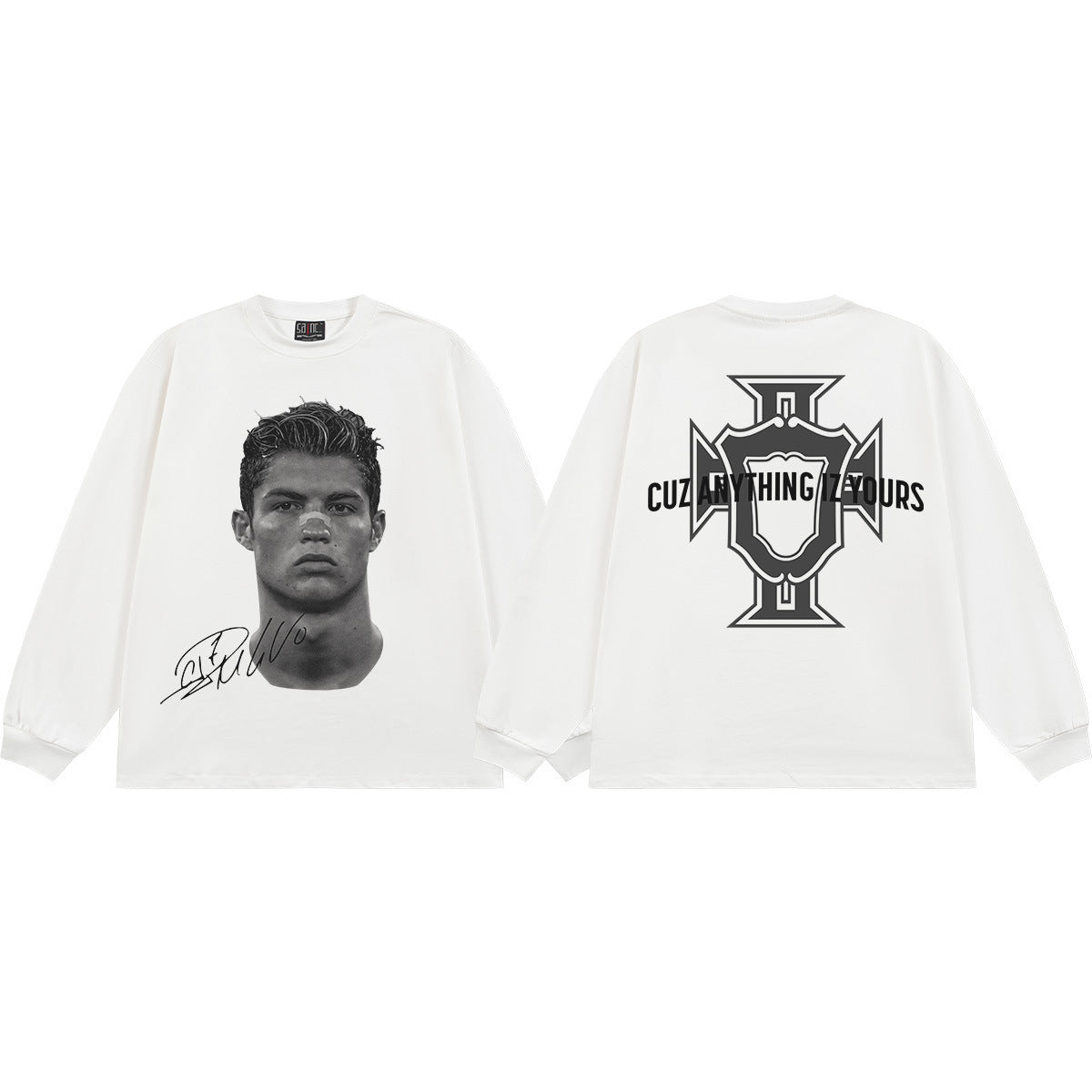 T-shirt en coton imprimé football vintage