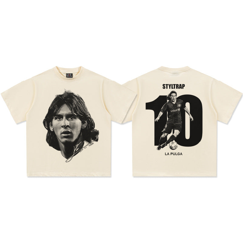 T-shirt en coton imprimé football vintage