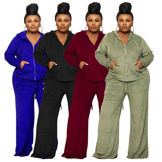 Habit :Ensemble deux pièces pour femme, taille haute, jambes larges