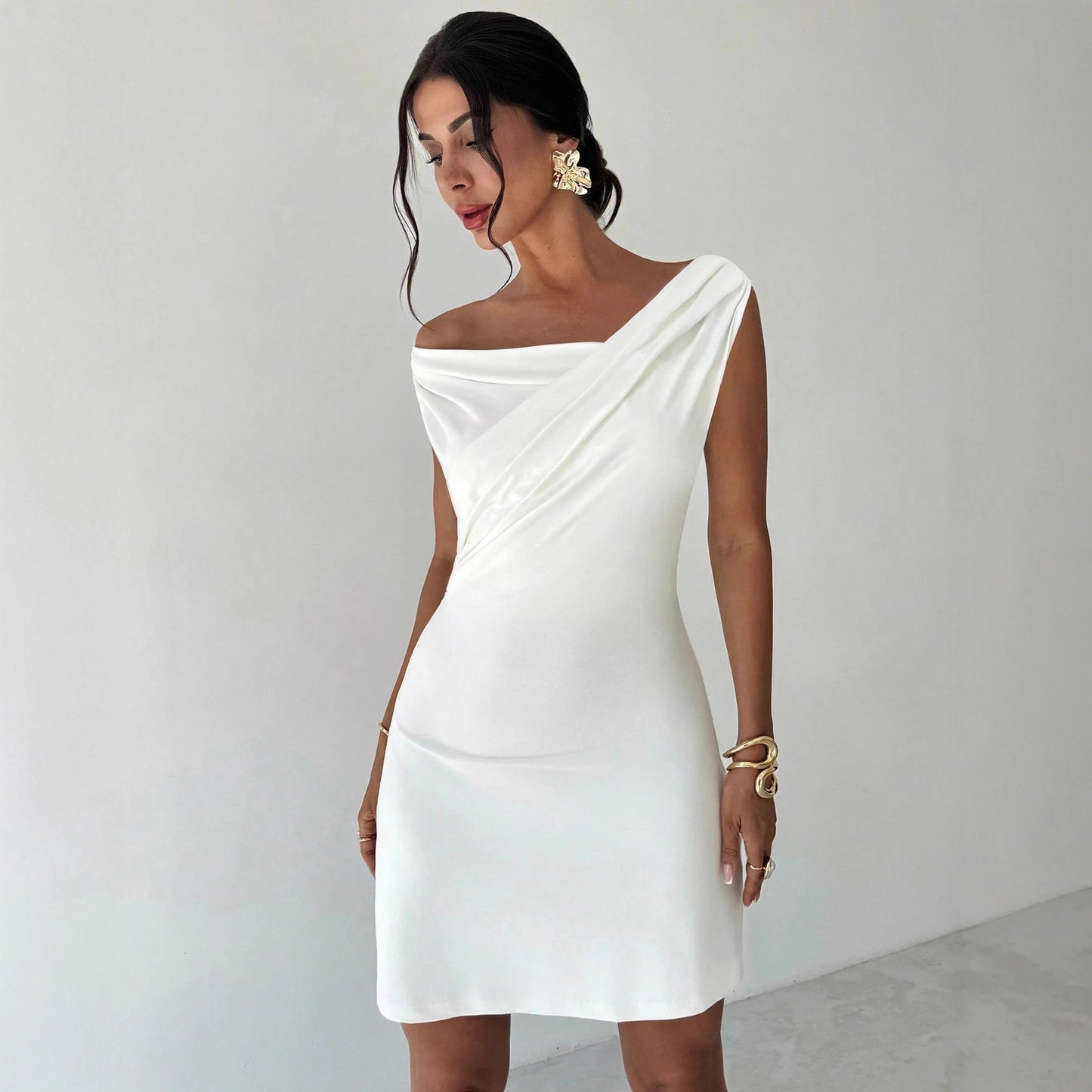 Robe sans manches à double couche en tricot