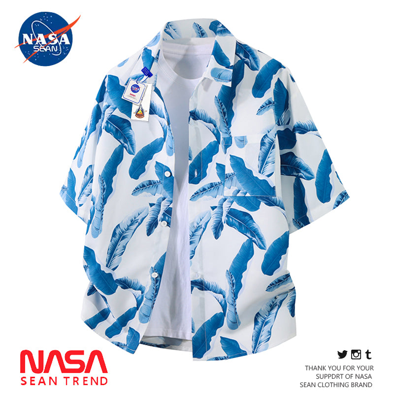 Chemise de plage a manches courtes en soie glacee