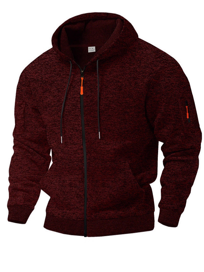 Sweat à capuche zippé en polaire cationique épaisse