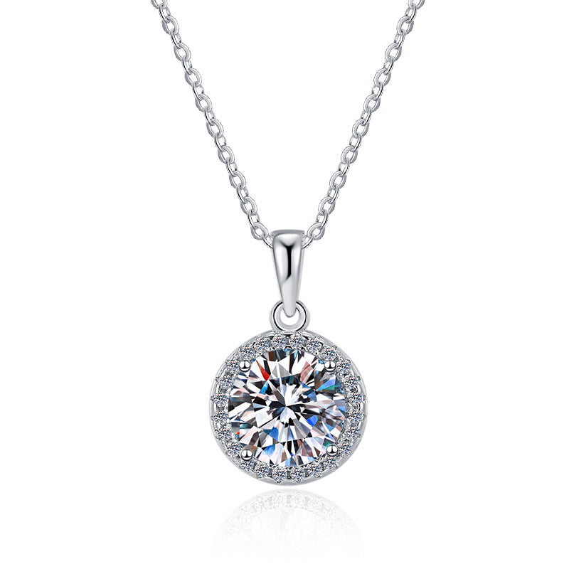 Ensemble de bijoux en argent sterling avec moissanite en forme de cercle géométrique