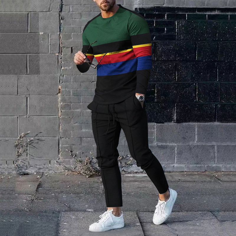 Ensemble pull et pantalon de survêtement décontracté pour homme, imprimé 3D
