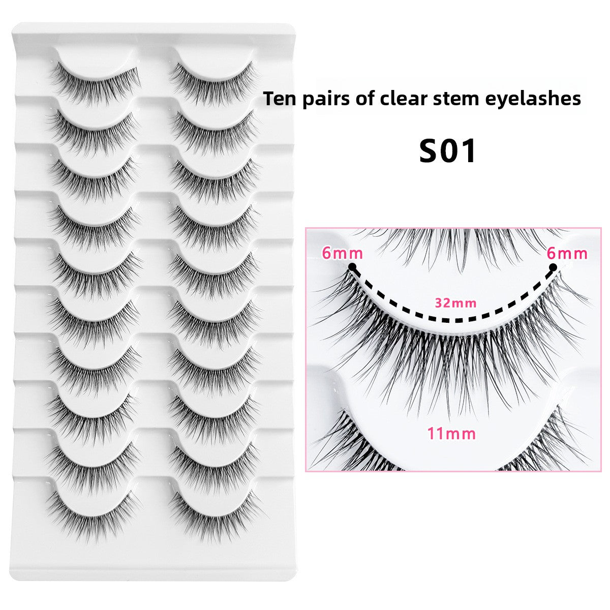 Faux cils 10 paires effet naturel