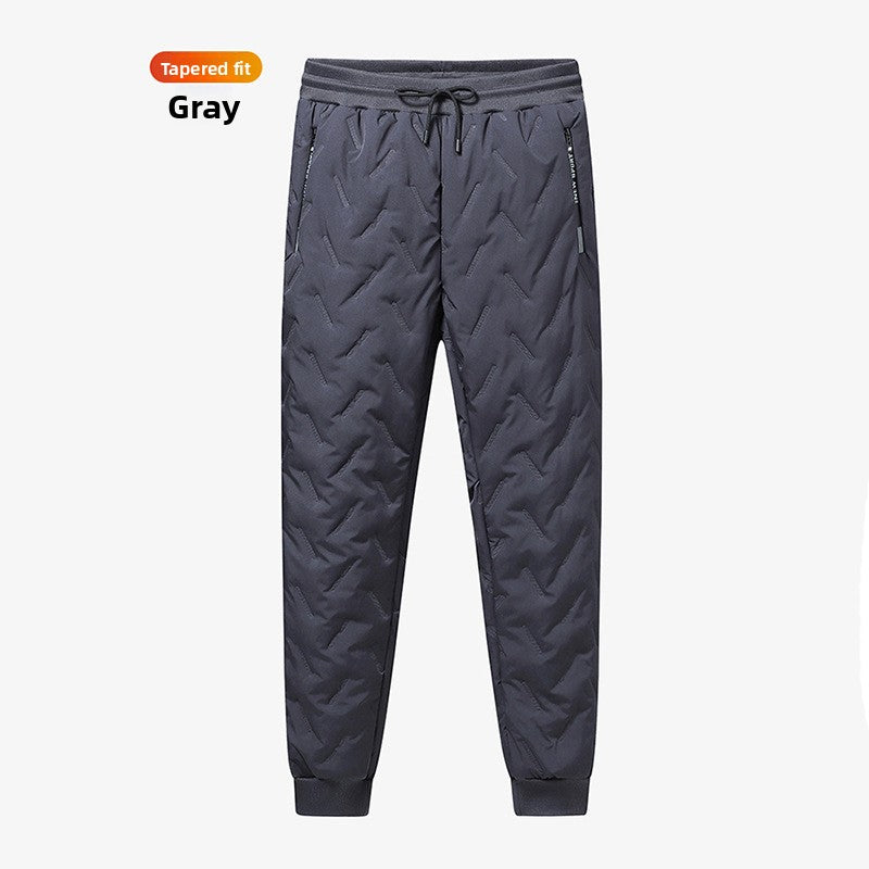 Pantalon d'hiver décontracté pour homme en mélange de laine d'agneau