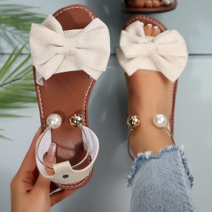 Chaussures :Sandales plates pour femmes avec motif floral