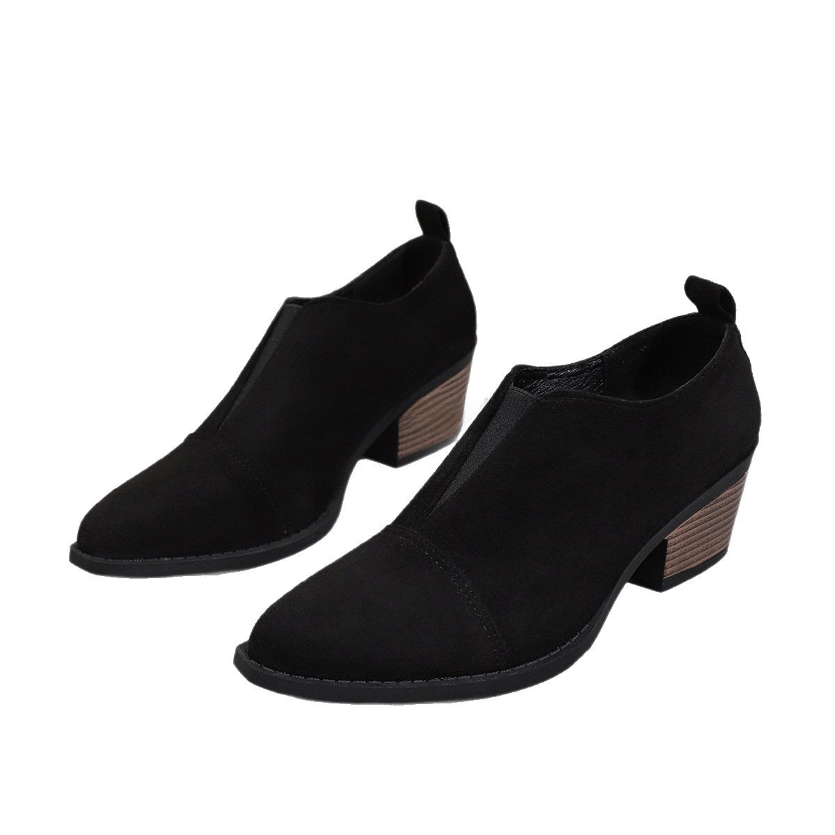 Chaussures pour femmes à élastique Chelsea, talon épais, bout pointu