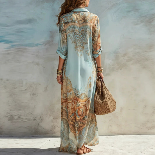Robe fluide à imprimé rétro