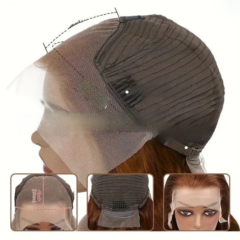 Perruque en cheveux humains ondulés avec lace frontale