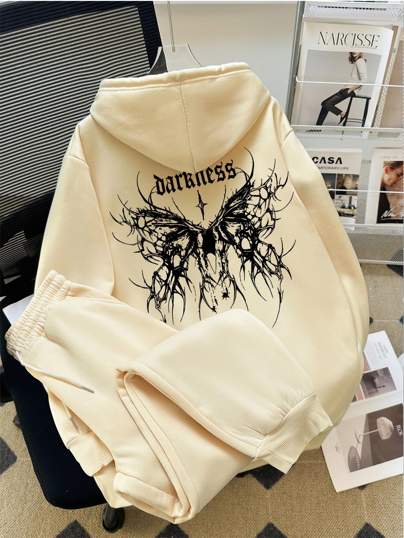 Habit :Sweat à capuche imprimé gothique