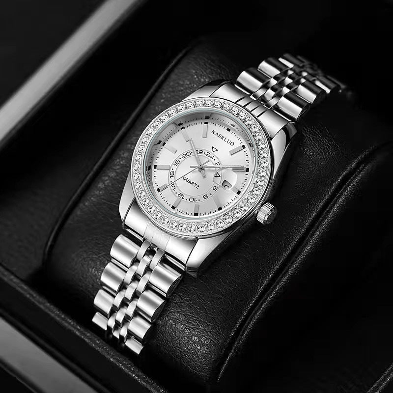 Montre pour femme à quartz avec calendrier et fonction lumineuse