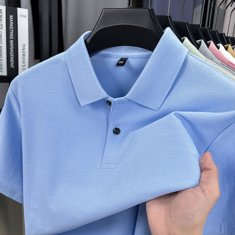 Polo homme en coton à manches courtes, haut décontracté