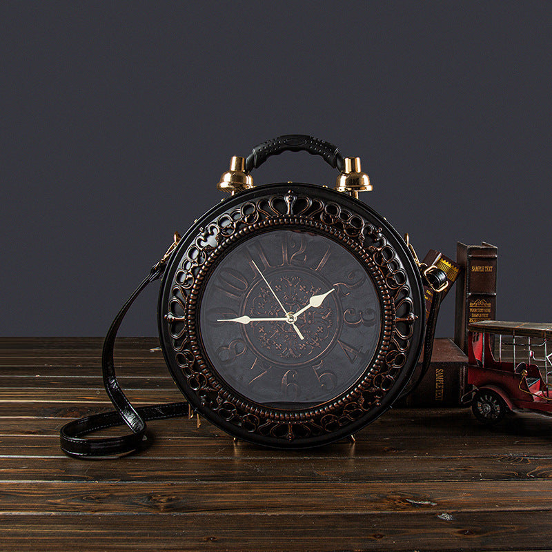Sac à main au design d'horloge rétro