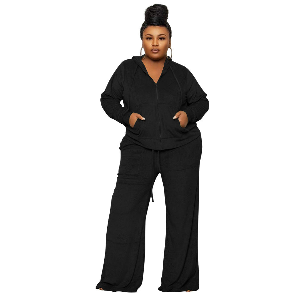 Habit :Ensemble deux pièces pour femme, taille haute, jambes larges