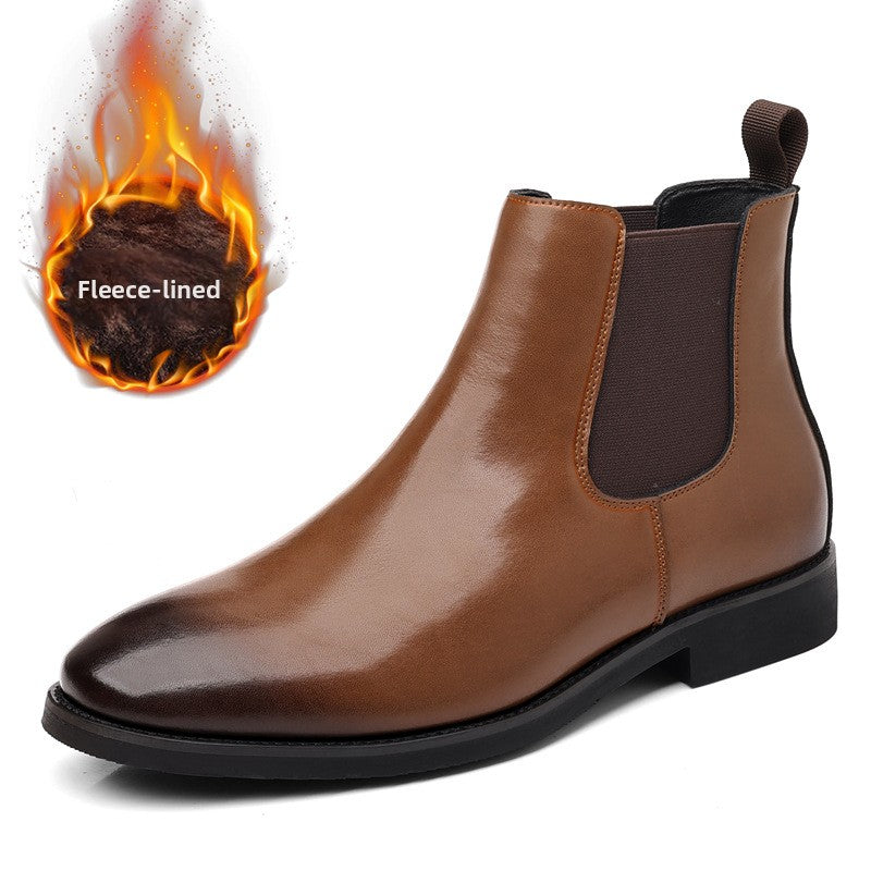 Bottes Chelsea classiques pour hommes Bottines en cuir d'hiver