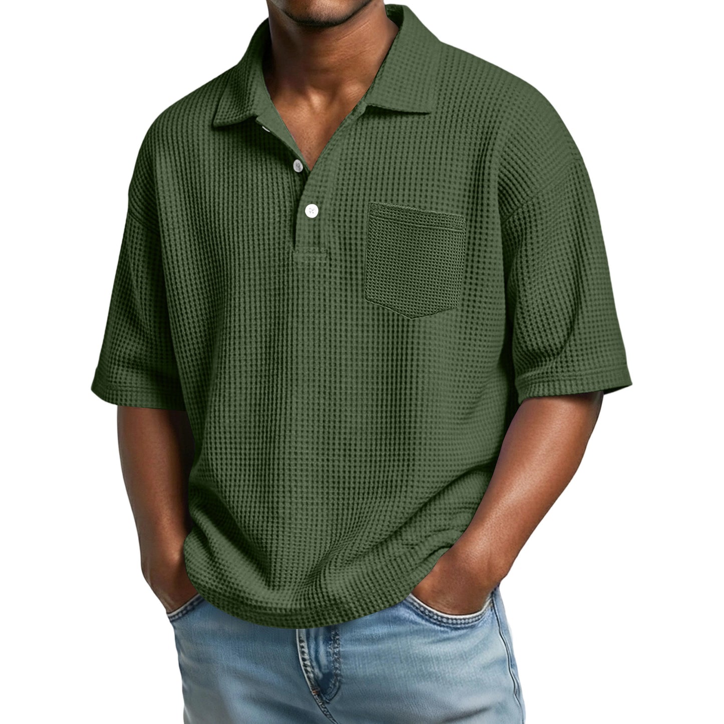 Polo en maille gaufrée pour homme