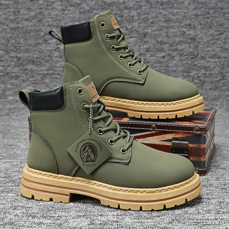 Bottes en cuir pour hommes décontractées et étanches