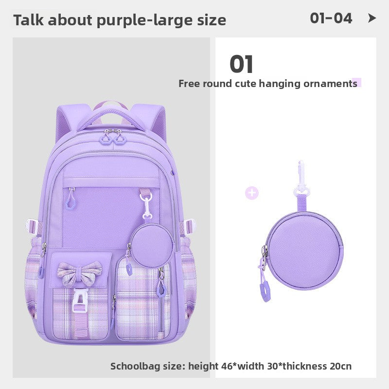 Sac à dos d'école motif nœud papillon