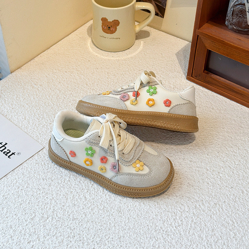 Baskets décontractées à fleurs pour filles