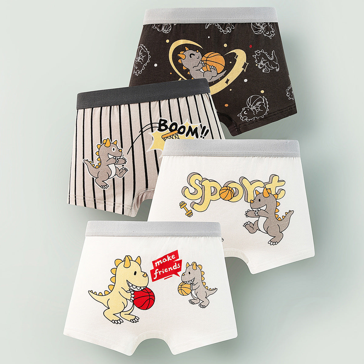 Boxers en coton pour garçons, sous-vêtements sans coutures