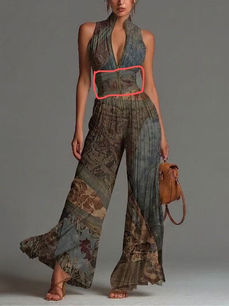 Combinaison pantalon à jambes larges pour femmes