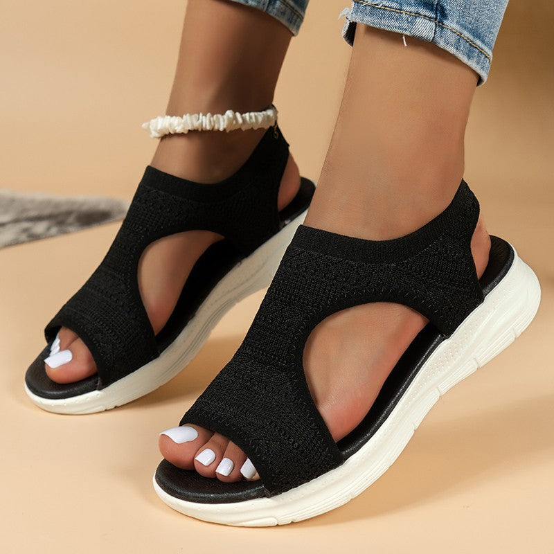 Chaussures :Sandales à bout ouvert en résille pour femmes