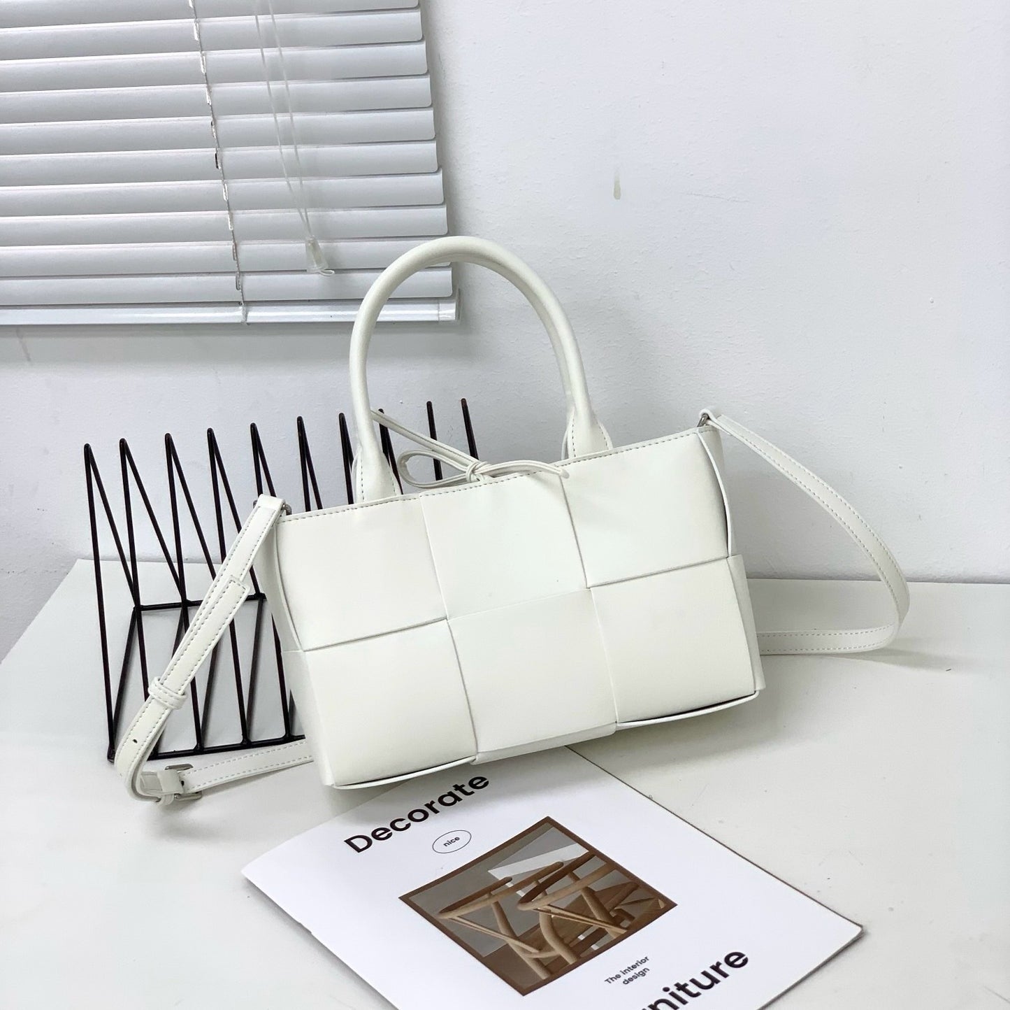 Sac cabas bandoulière en cuir véritable