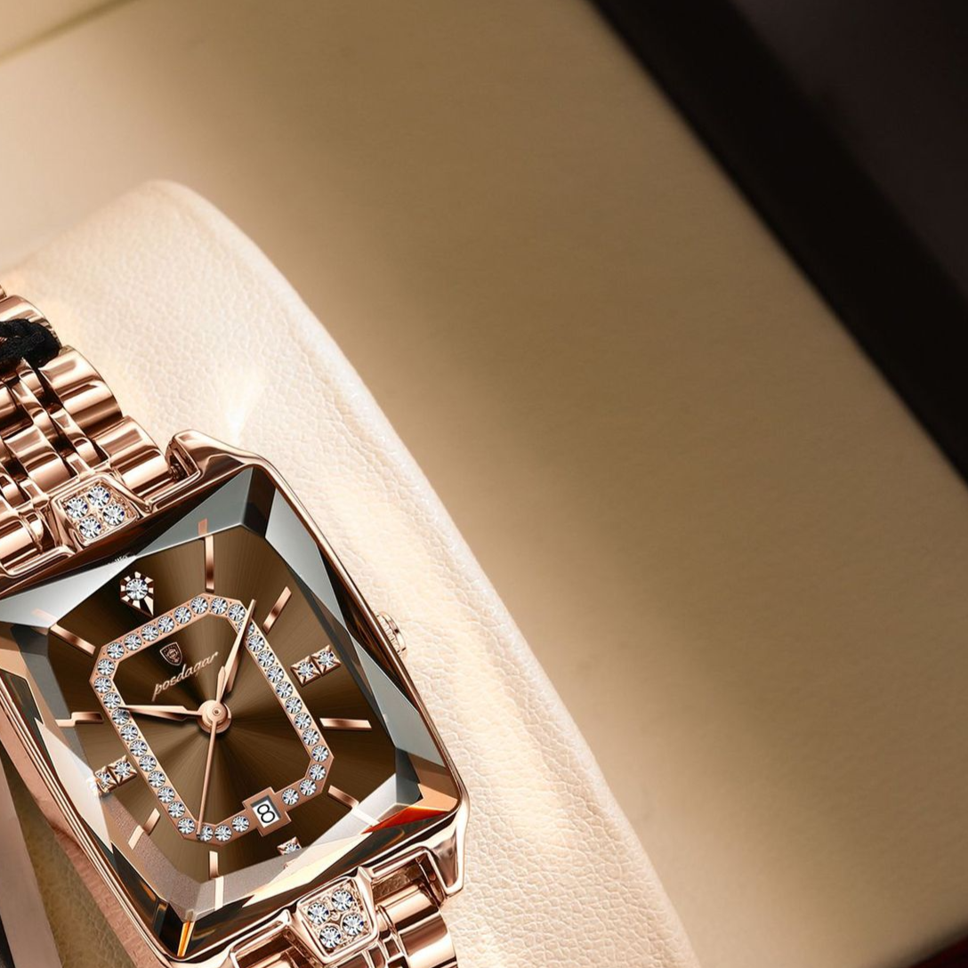 Montre carrée en quartz pour femmes