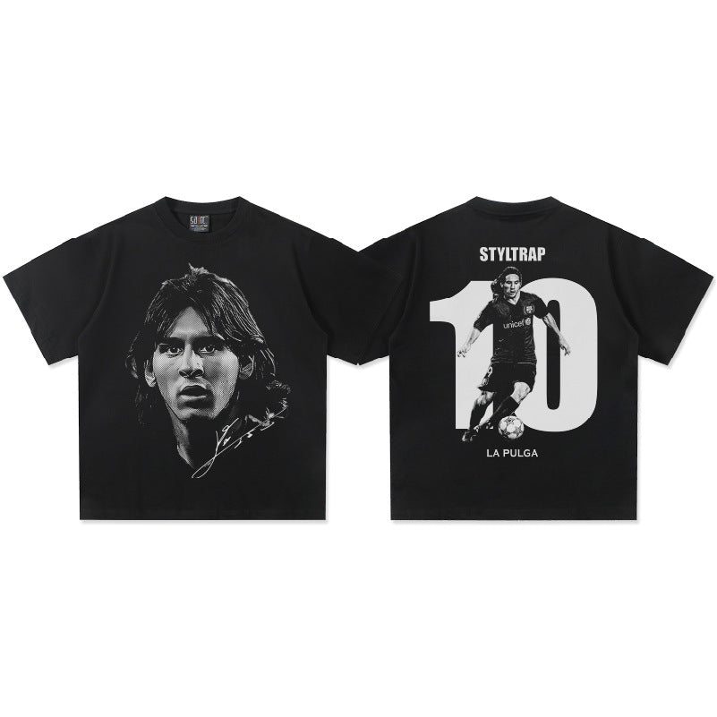 T-shirt en coton imprimé football vintage