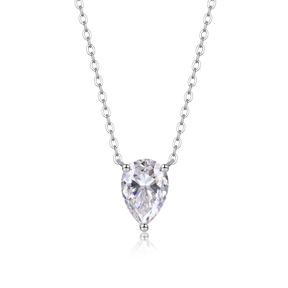 Collier pendentif géométrique en moissanite et argent sterling